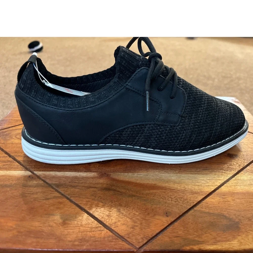 Cat & Jack Kids Black Knit Hybrid Dress Oxford Sneakers Size 4 (Big boy) NEW